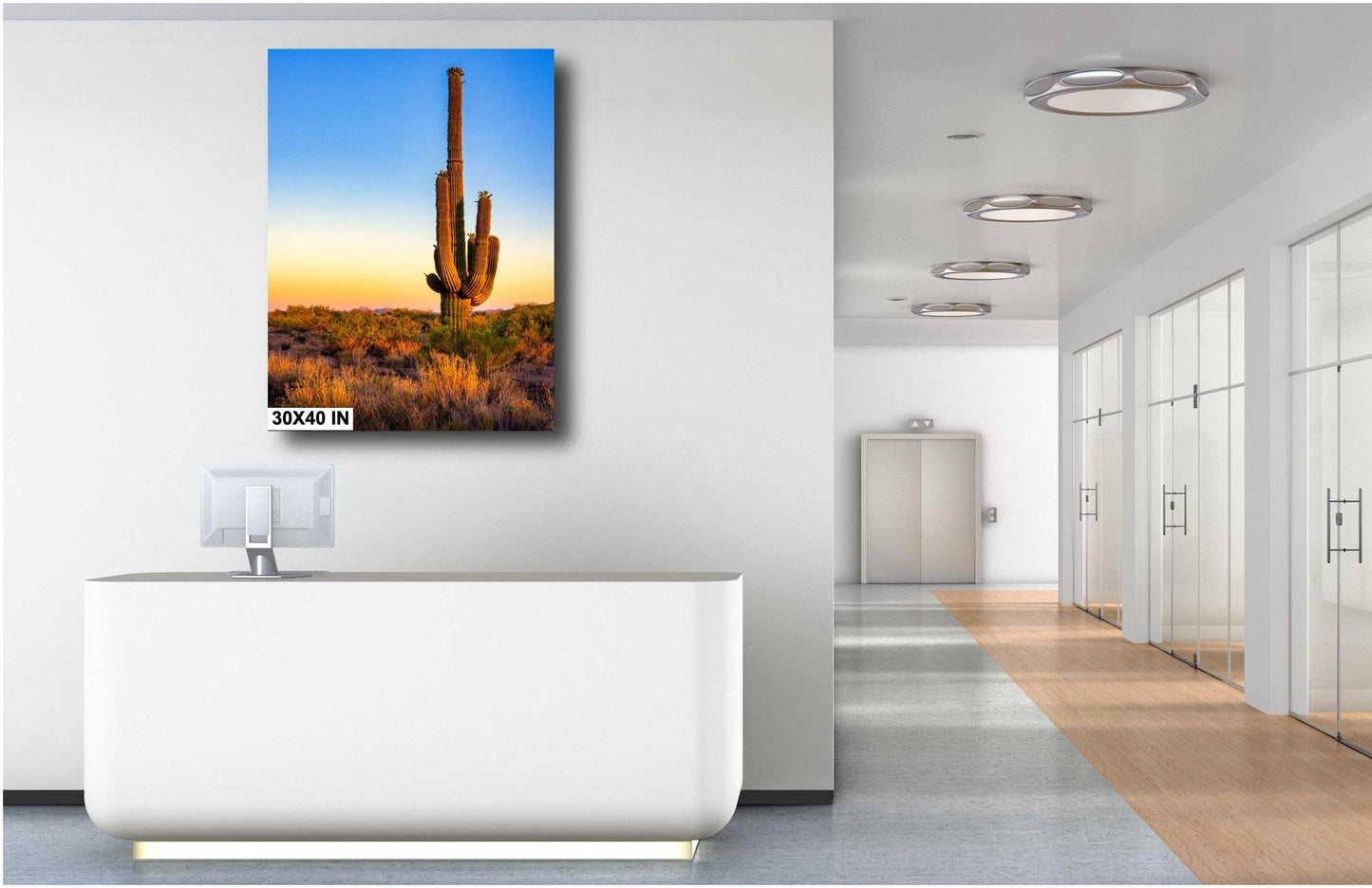 Desert Wall Decor - Arizona Desert Landscape Print: Saguaro Cactus Wall Art, Boho Wilderness Poster for Southwestern Decor
