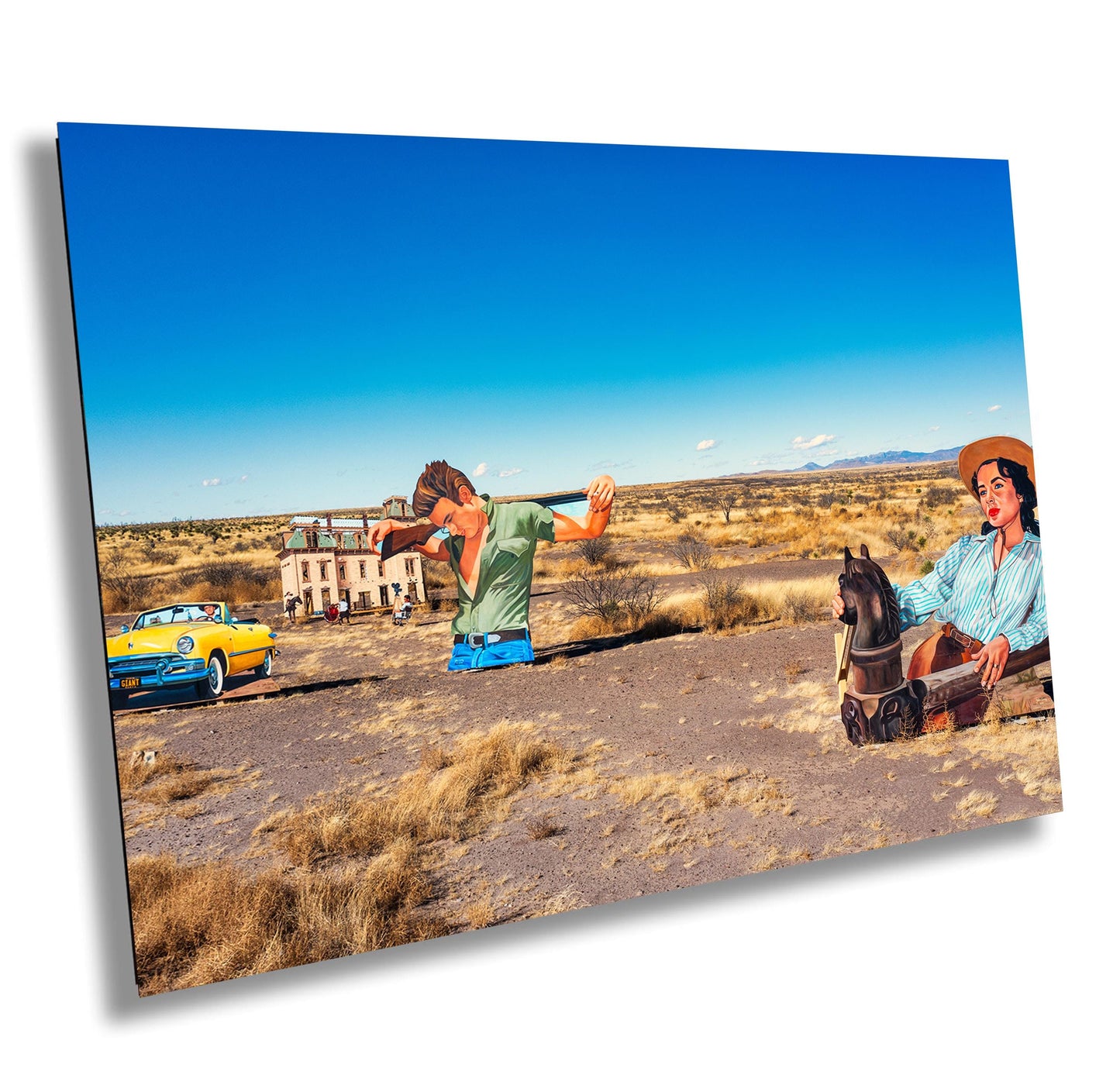 Marfa Art Photo Canvas Print - James Dean & Liz Taylor Movie Poster, West Texas Wall Decor on Paper, Acrylic, or Metal