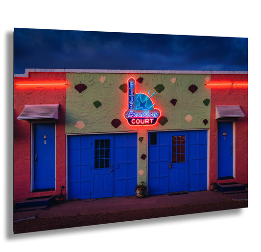 Route 66 Wall Art - Blue Swallow Motel Original Sign - Travel Photography Print on Premium Photo Paper, Canvas, Acrylic, or Metal