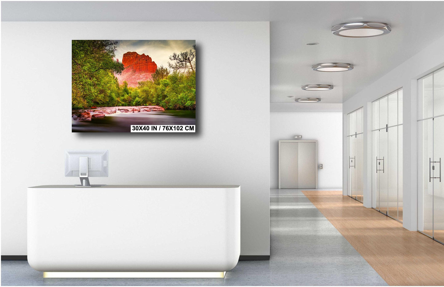 Sedona Arizona Cathedral Rock from Oak Creek - Red Rocks and Water Photography Print on Premium Photo Paper, Canvas, Acrylic & Metal Decor