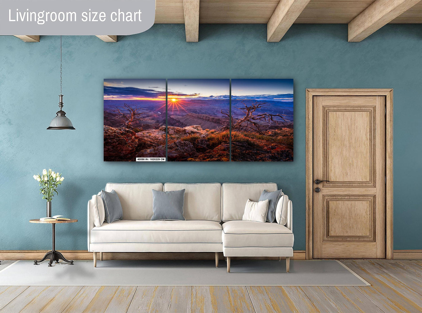 Grand Canyon Wall Art - Fiery Arizona Sunset Photo on South Rim, Premium Paper, Canvas, Acrylic & Metal Options