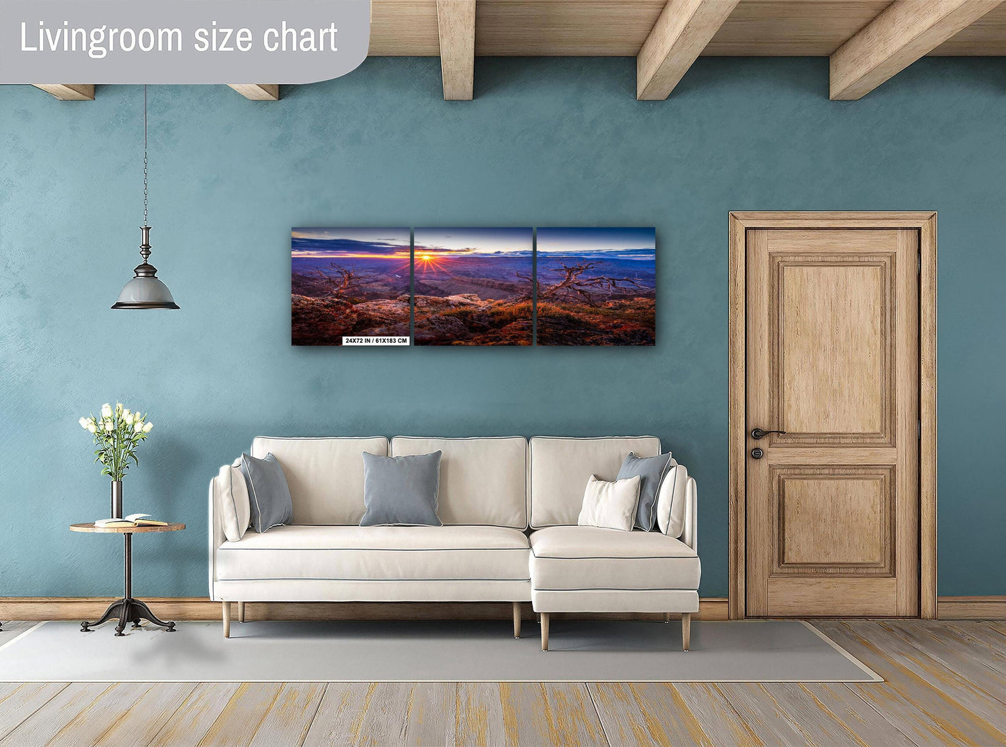 Grand Canyon Wall Art - Fiery Arizona Sunset Photo on South Rim, Premium Paper, Canvas, Acrylic & Metal Options
