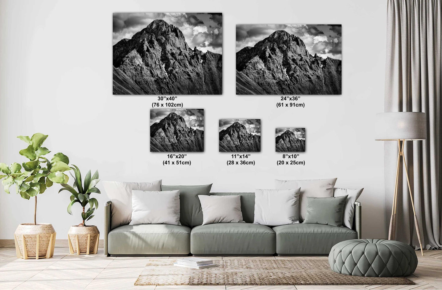 Mountain Wall Art - San Juan Mountains Photography, Extra Large Black & White Canvas Decor, Colorado Nature Wall Print