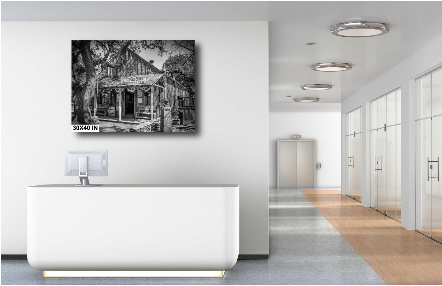 Luckenbach Texas Post Office Black and White Print - Fine Art Photography on Premium Photo Paper, Ready-to-Hang Canvas, Acrylic & Metal
