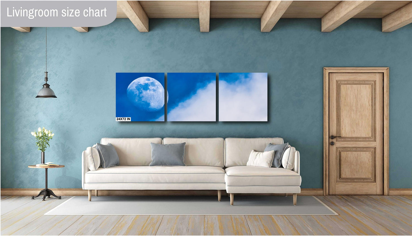 Lunar Daytime Photo: NASA Full Moon Print with Clouds on Canvas, Paper, Acrylic & Metal Options
