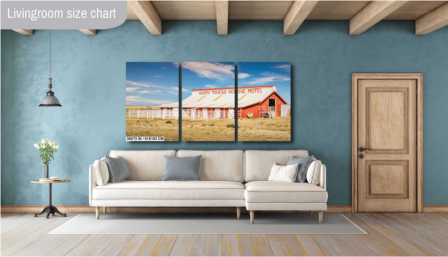 Route 66 Wall Art | Happy Tracks Horse Motel Print Amarillo TX Rustic Equestrian Western Decor Photography on Premium Paper or Canvas