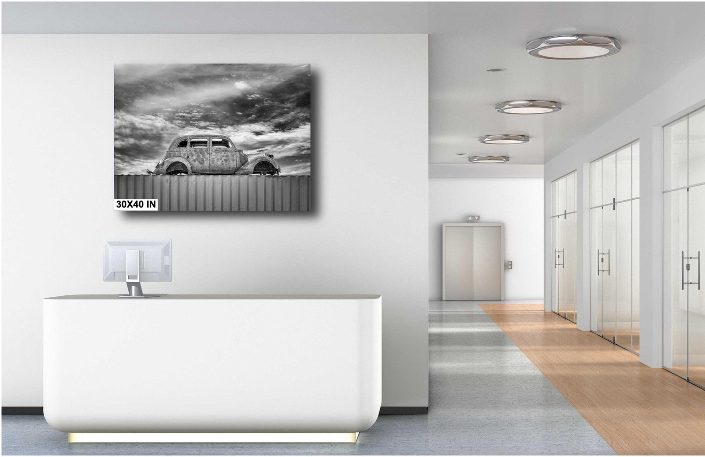 Vintage 1936 Business Sedan at a Junkyard in Yucca, Arizona: Fine Art Photography Print on Premium Photo Paper or Ready-to-Hang Canvas