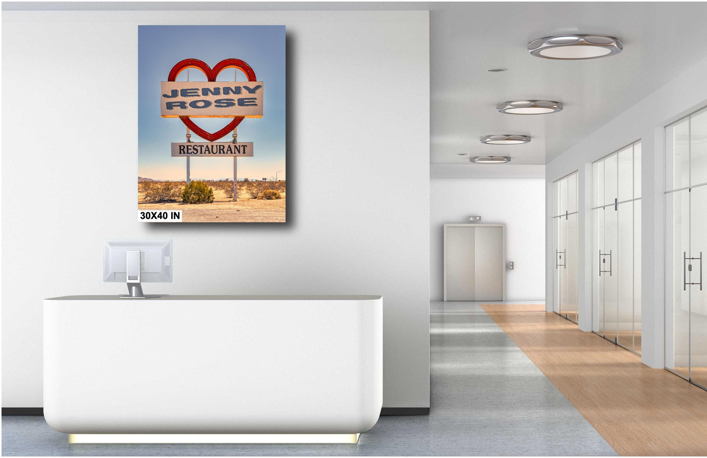 Jenny Rose Restaurant Neon Sign - Americana Wall Art, Desert Landscape Photography, Yermo, CA Home Decor, Unique Gift Idea