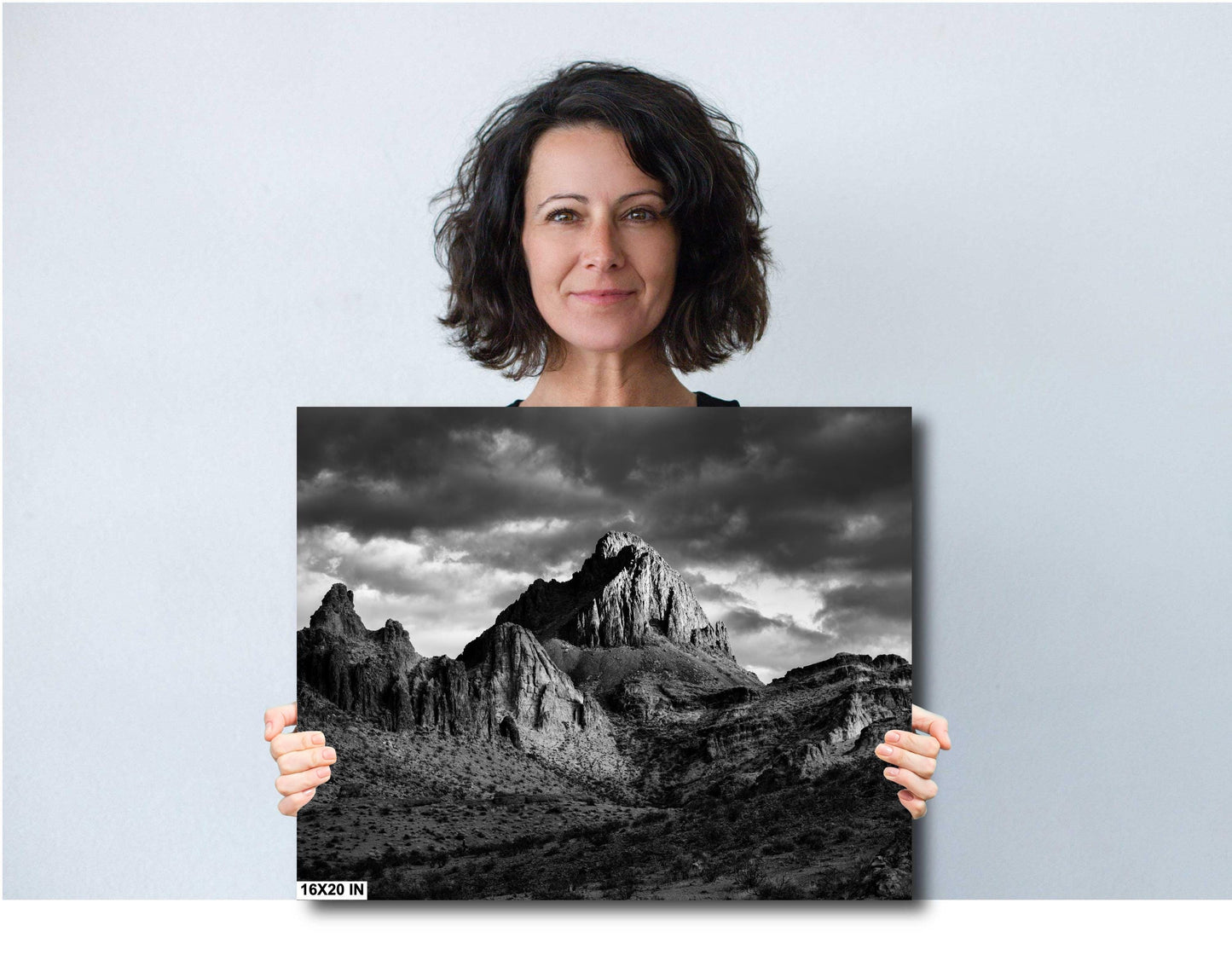 Minimalist Wall Art Black Mountains Print, Arizona Landscape Photography on Premium Photo Paper, Canvas, Acrylic & Metal Decor