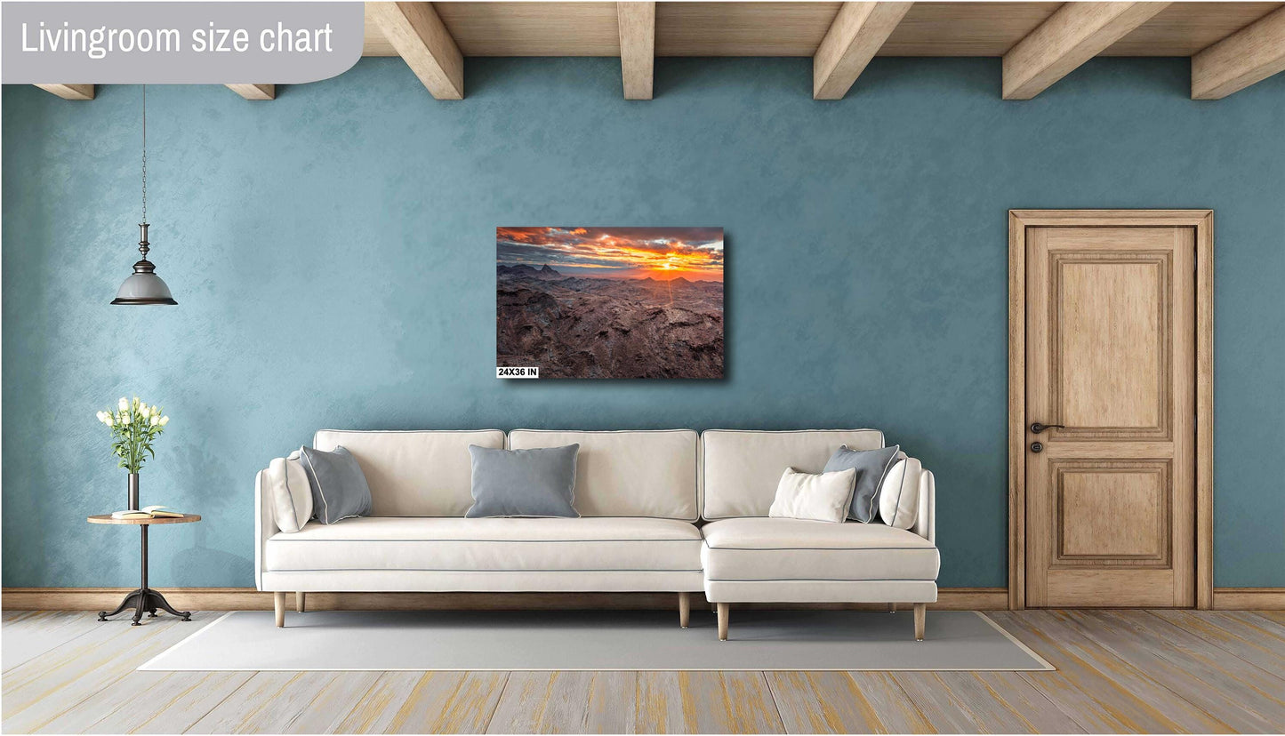 Golden Sunset Arizona Sidewinder Print | Route 66 Black Mountains Fine Art Landscape Decor