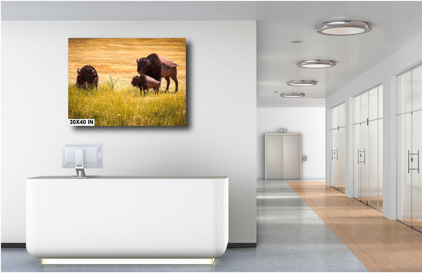 Sculpture of Route 66 Metal Bison | Fine Art Landscape Photography Print | American Wildlife Wall Decor