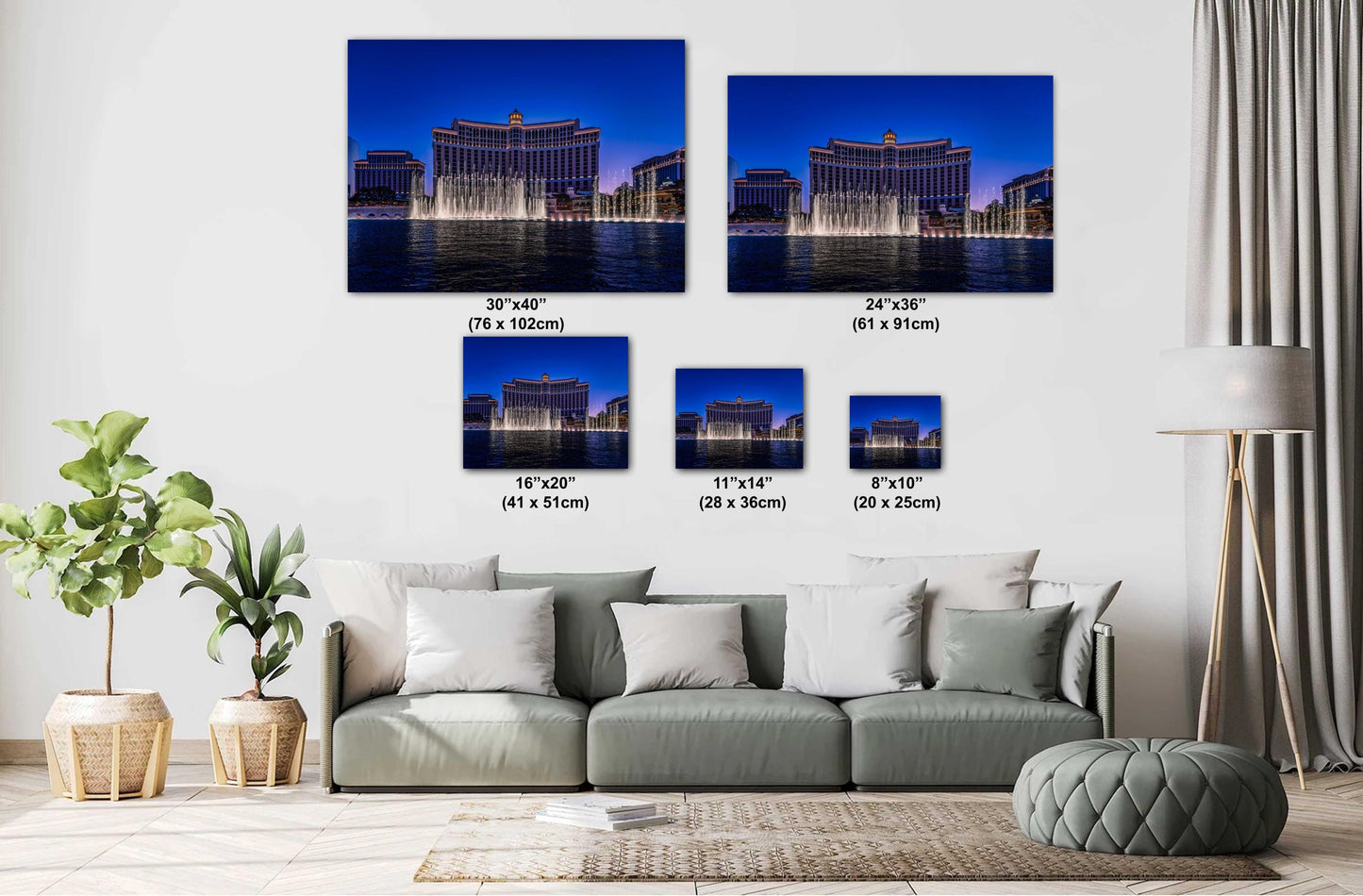 Las Vegas Bellagio Fountain Water Show Fine Art Photography on Premium Photo Paper, Canvas & Metal Decor