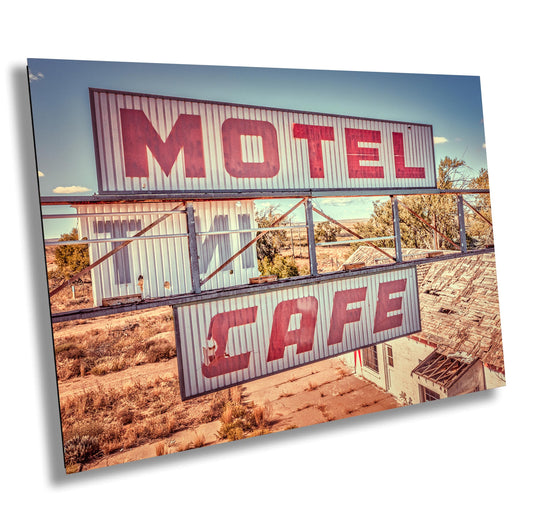 Route 66 Ghost Town Photo Print | Glenrio Motel and Cafe Wall Art | Vintage Abandoned Texas & New Mexico Decor