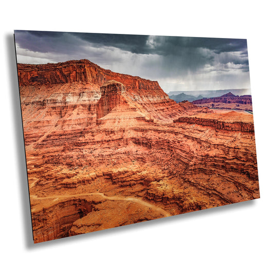 Colorado River Canyon Print - Moab Red Rock Formation Photography, Utah Desert Storm Art for Home Decor & Nature Lovers