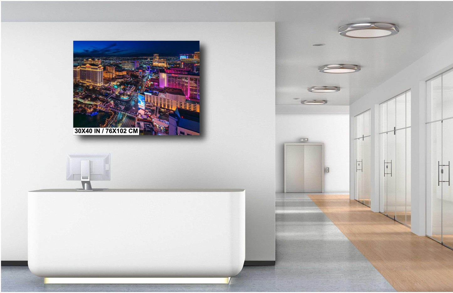 Las Vegas Strip Skyline Wall Art - Aerial Cityscape Photo on Canvas, Metal, Acrylic or Photo Paper - Ready to Hang Home Decor