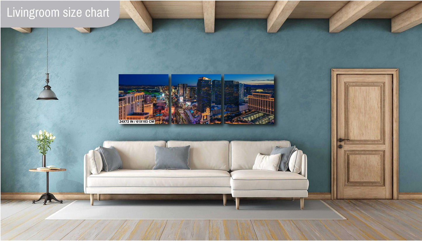 Las Vegas Strip Skyline Wall Art - Aerial Photo Canvas, Metal & Acrylic Prints - Modern Home Decor, Ready to Hang