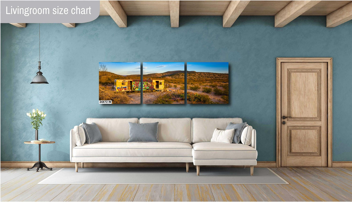 Texas Wall Art - Abandoned Trailer Wall Art Print: Unique Southwest Desert Decor on Photo Paper, Canvas, Acrylic & Metal