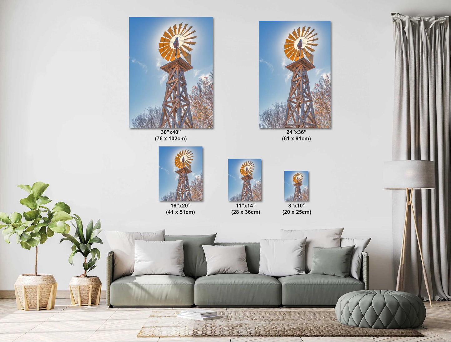 Farmhouse Photo Print: Rustic Southwestern Wall Art Decor, Yellow Blue Tan Landscape Poster