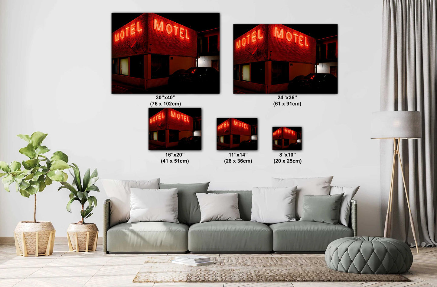 Red Light District Neon Motel Sign | Urban Americana Photography Print | Retro Street Art Wall Decor