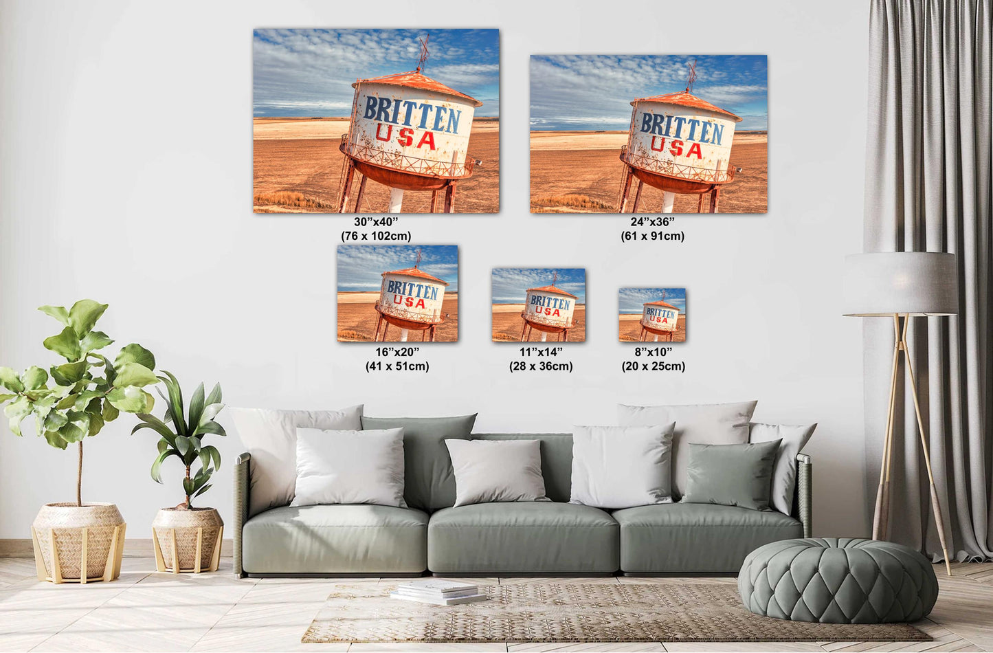 Texas Route 66 Water Tower Print | Groom Skyline Americana Wall Art on Premium Photo Paper or Canvas