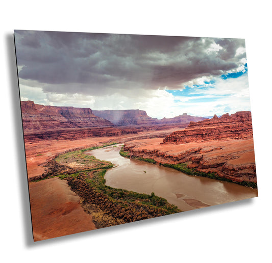 Moab Colorado River Canyon Print - Red Rock Storm Photography, Utah Desert Landscape Art, Moab National Park Decor