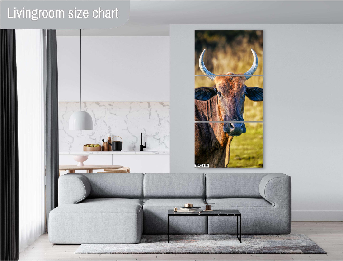 Farmhouse Wall Art - Rustic Cow Photography: Bull Print Wall Art Decor on Paper, Canvas, Acrylic & Metal