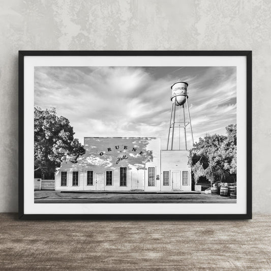 Gruene Hall Photo Print – Texas Hill Country Art | Black and White Wall Decor
