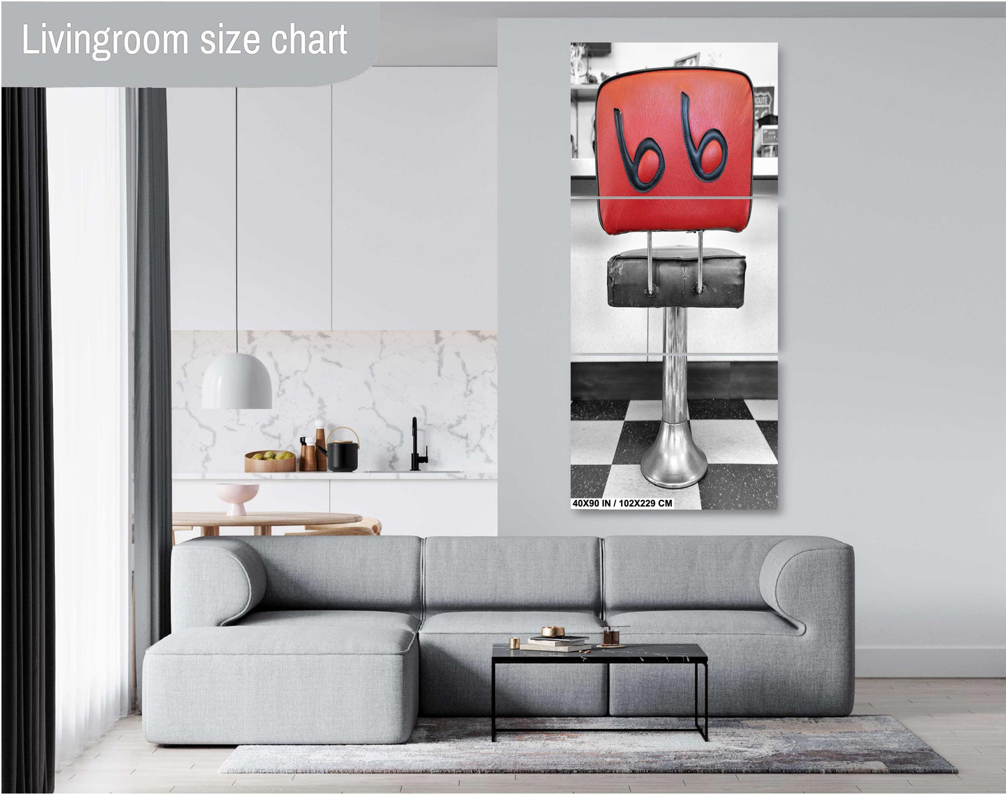Route 66 Diner Seat Canvas Print | Retro Kitchen Decor & Nostalgic Restaurant Photography Art