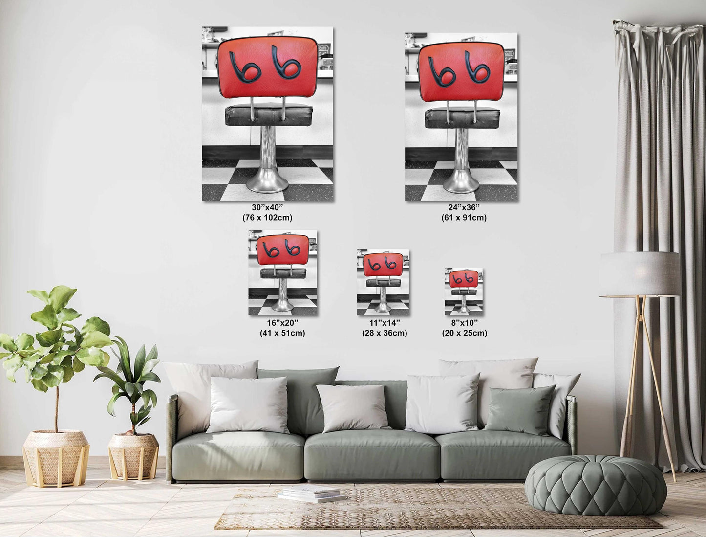 Route 66 Diner Seat Canvas Print | Retro Kitchen Decor & Nostalgic Restaurant Photography Art