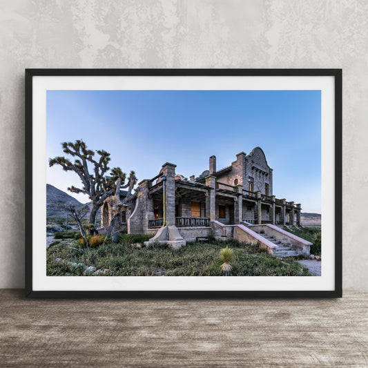 Rhyolite Ghost Town Print - Abandoned Train Station Wall Art | Nevada Railroad Art