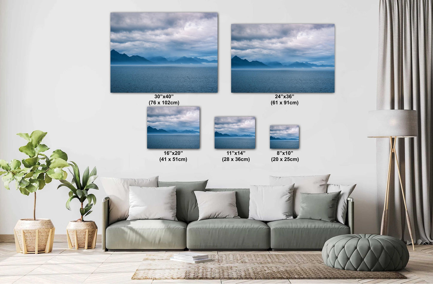 Alaska Inside Passage Poster: Large Misty Mountains Cruise Art & Fine Wall Decor for Home, Office, or Gift