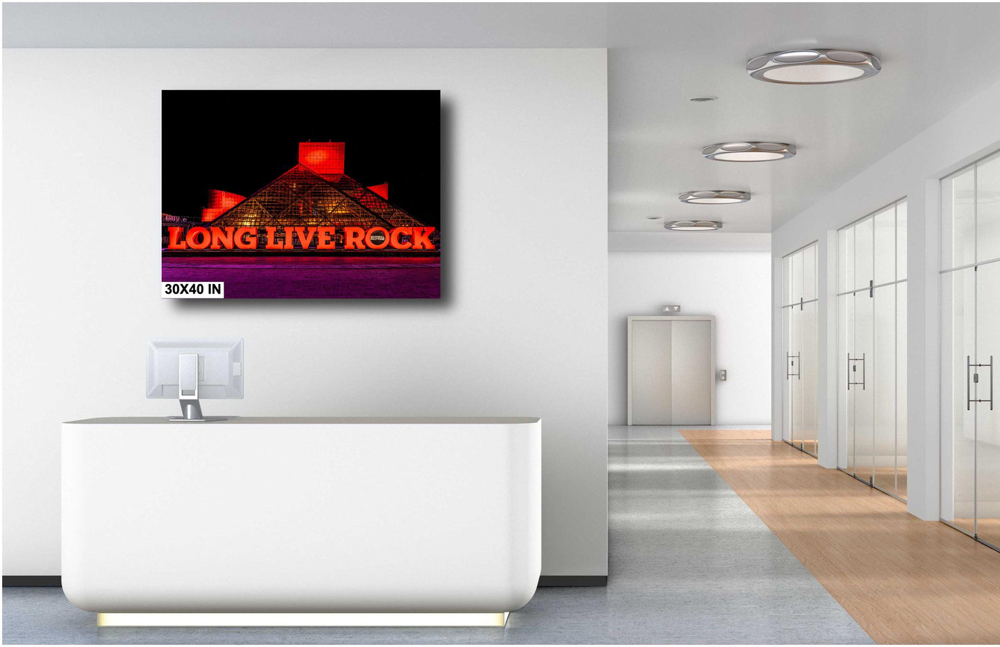 Cleveland Rock and Roll Hall of Fame Night Photograph - Illuminated Paper, Canvas, Acrylic & Metal Print Decor