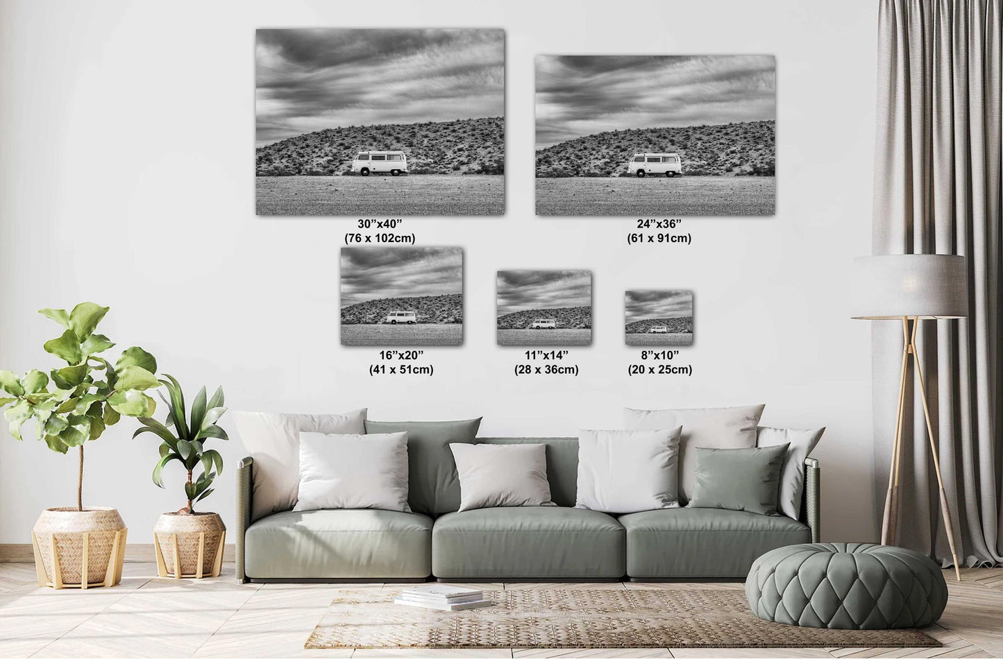 Van Wall Art - Boho Road Trip Photo on Route 66, Vintage Camper Bus Photography Print on Premium Photo Paper, Canvas, Acrylic, or Metal
