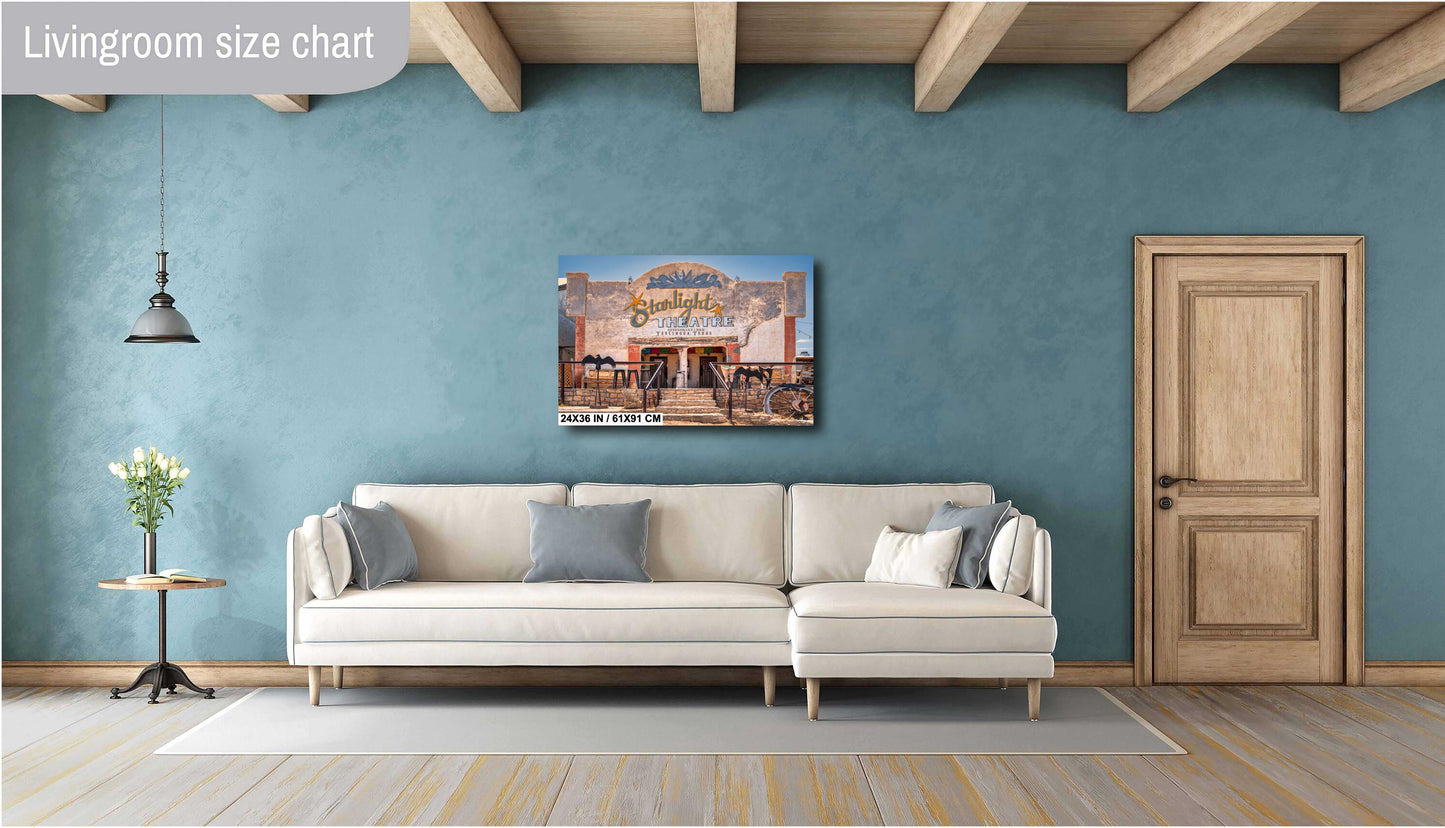 Starlight Theater Terlingua Texas Photo Print: West Texas Ghost Town, Historic Desert Movie Theater Photo on Premium Paper, Canvas or Metal