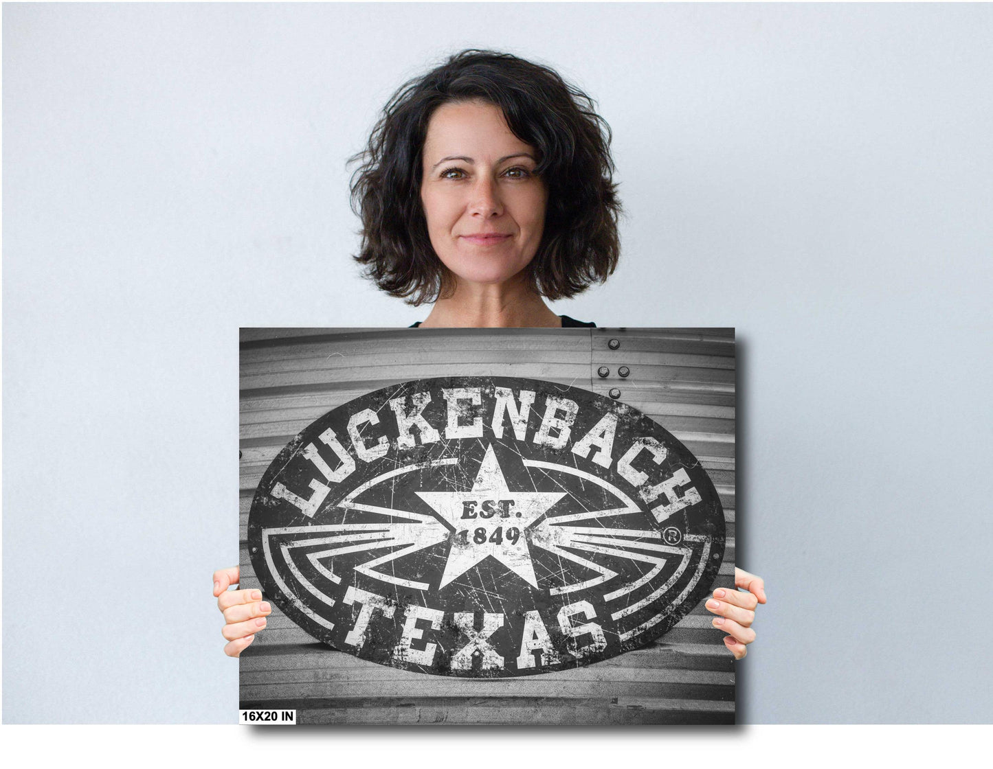 Luckenbach Texas Rustic Entrance Sign | Black & White Fine Art Print on Premium Paper, Canvas, Acrylic or Metal
