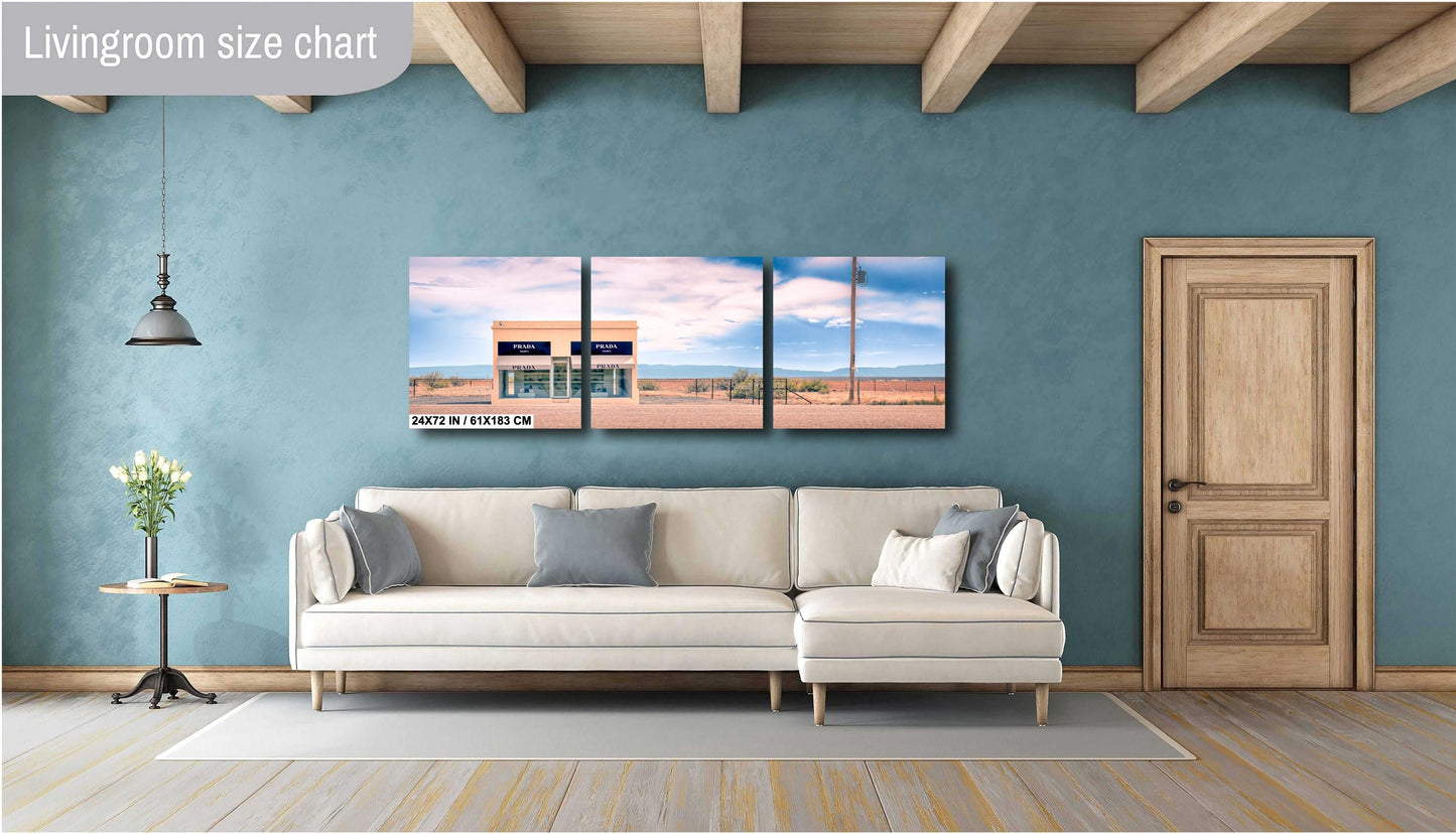 Fashion Wall Art - Marfa Store Photograph: Pastel Sunset Sky Print on Poster, Photo Paper, Canvas, Acrylic, or High Gloss Metal