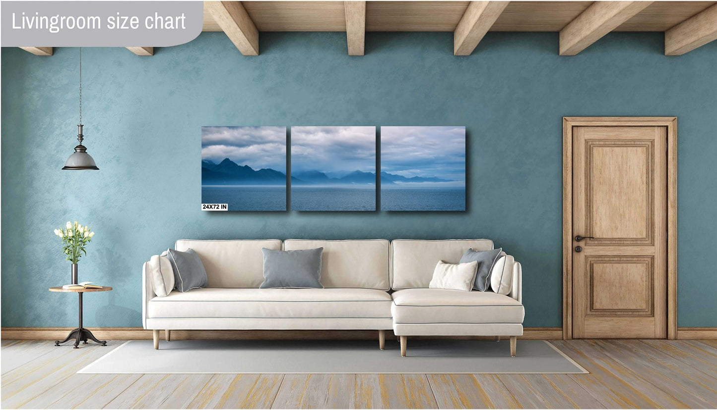 Alaska Inside Passage Poster: Large Misty Mountains Cruise Art & Fine Wall Decor for Home, Office, or Gift
