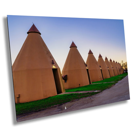Vintage Teepee Motel Photo: Wharton Texas 1950s Wigwam Roadside Attraction Americana Wall Art Decor