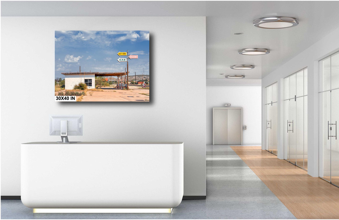 Gas Station Wall Art: Desert Landscape Photography Print from Sanderson, Texas - Rustic Home Decor & Unique Wall Decor