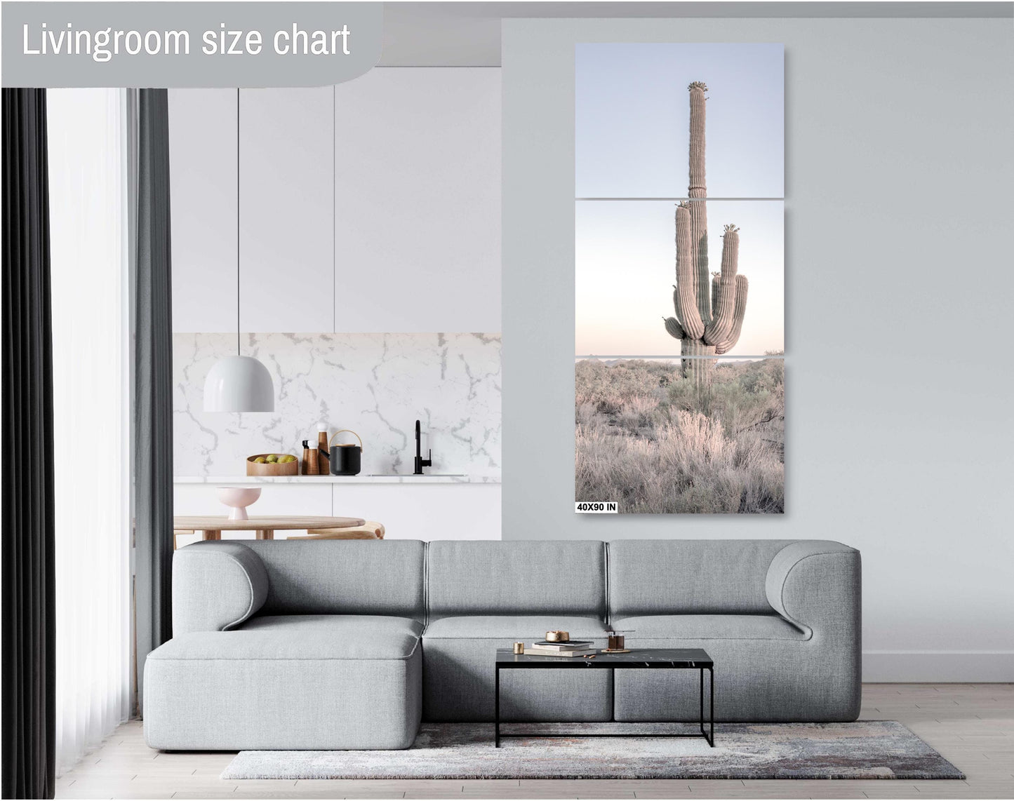 Cactus Wall Prints - Arizona Desert Landscape Print: Saguaro Cactus Wall Art, Boho Southwestern Decor for Home, Nature Photography Decor