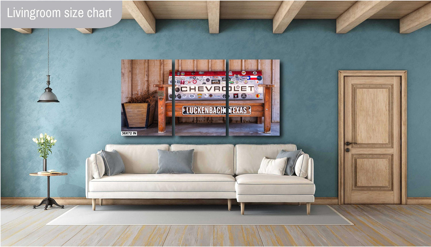 Luckenbach Texas Bench Fine Art Print on Premium Photo Paper or Ready-to-Hang Canvas & Metal Décor