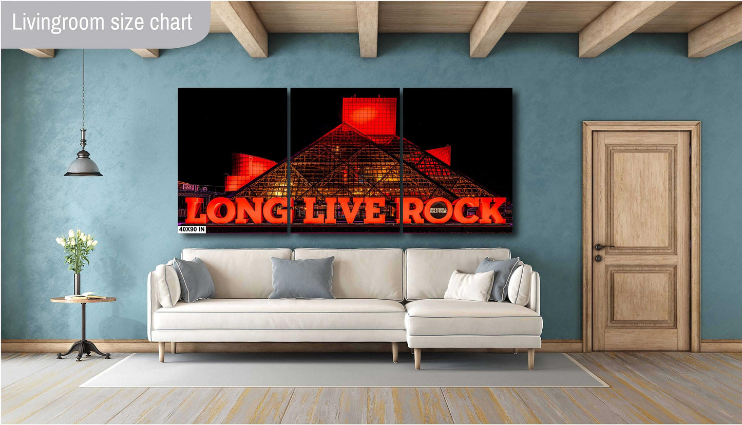 Cleveland Rock and Roll Hall of Fame Night Photograph - Illuminated Paper, Canvas, Acrylic & Metal Print Decor