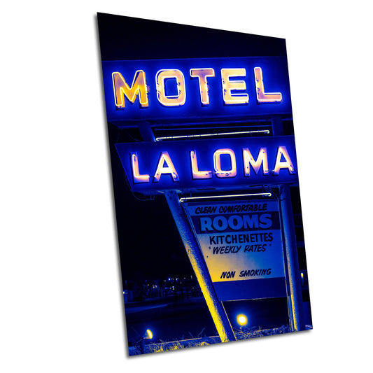 Motel Neon Sign Photograph | La Loma on Route 66 | Santa Rosa NM Photo Print on Paper, Canvas, Acrylic or Metal