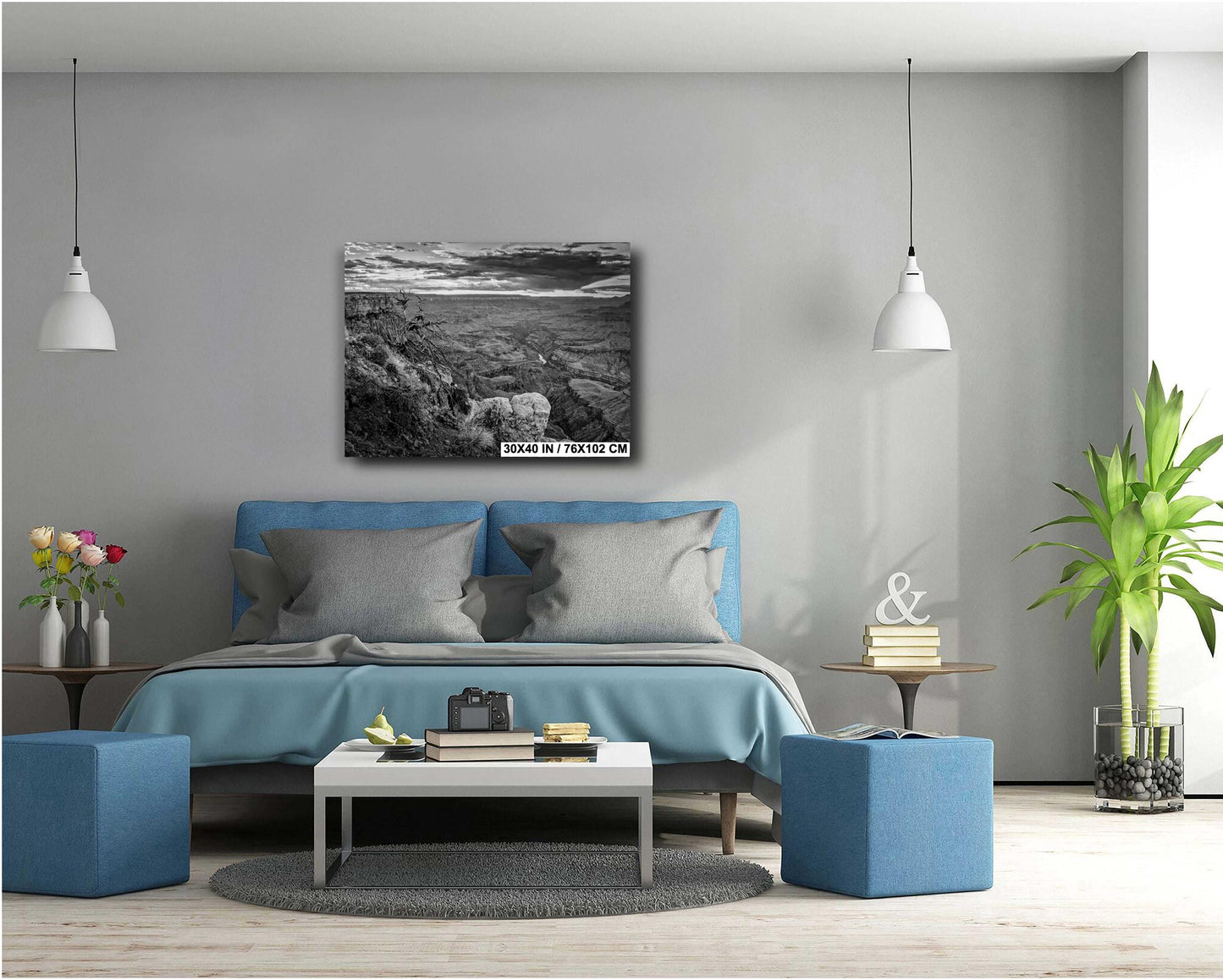 Black and White Art - Grand Canyon Print, South Rim Sunset at Lipan Point on Premium Photo Paper, Canvas, Acrylic, or Metal