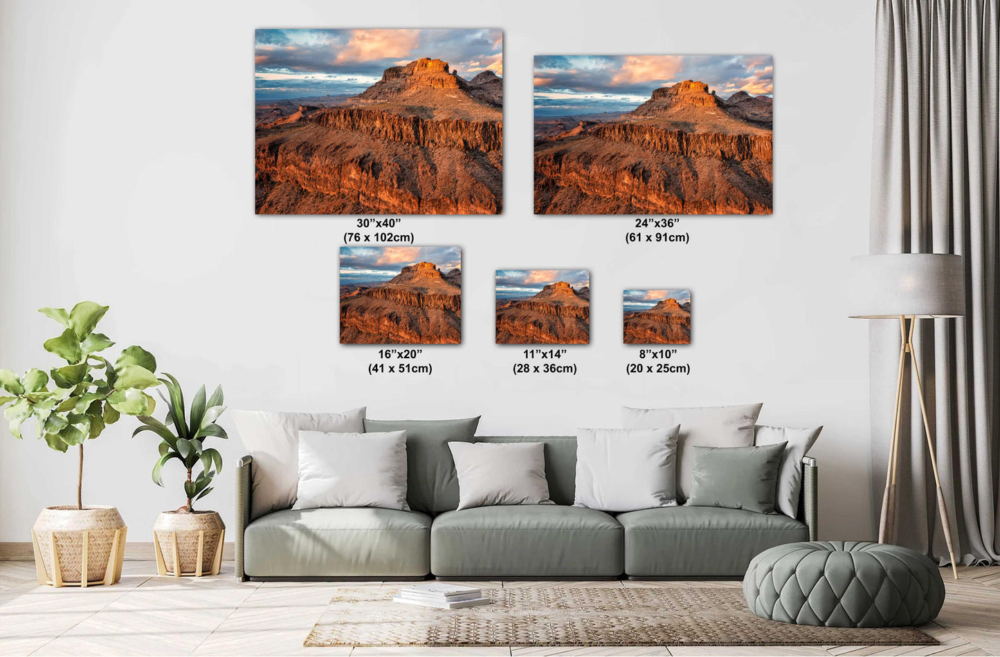 Golden Sunset Over Arizona's Black Mountains - Route 66 Mojave Desert Fine Art Landscape Print, Wall Art Decor, Nature Photography