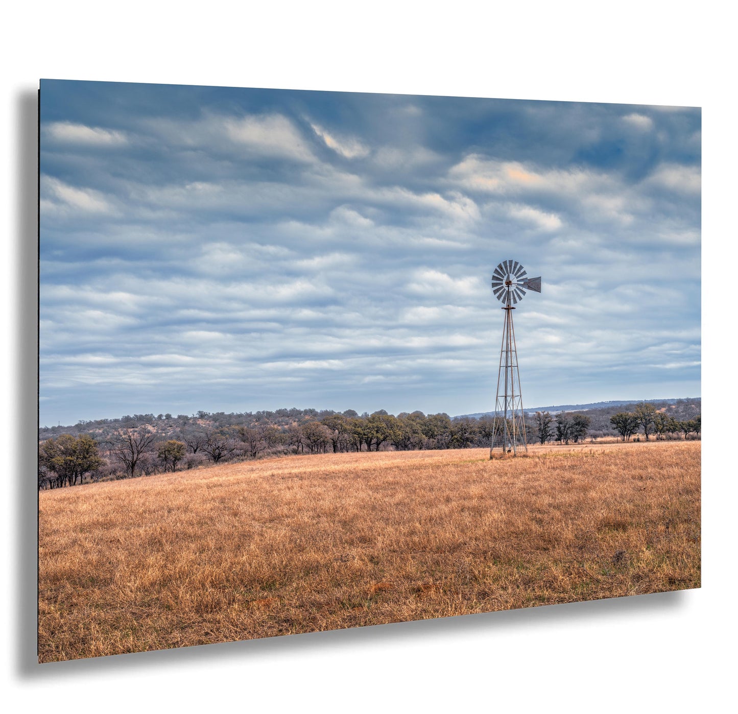 Country Wall Art - Prairie Windmill Landscape Poster | Farmhouse Decor Print on Premium Photo Paper, Canvas or Metal