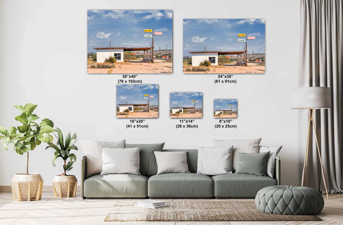 Gas Station Wall Art: Desert Landscape Photography Print from Sanderson, Texas - Rustic Home Decor & Unique Wall Decor