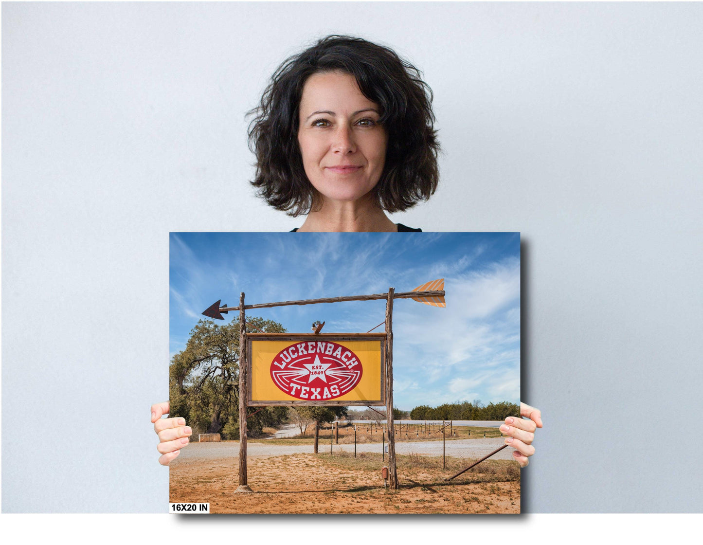 Luckenbach Texas Road Sign - Texas Wall Art Prints on Premium Photo Paper, Canvas, Acrylic & Metal
