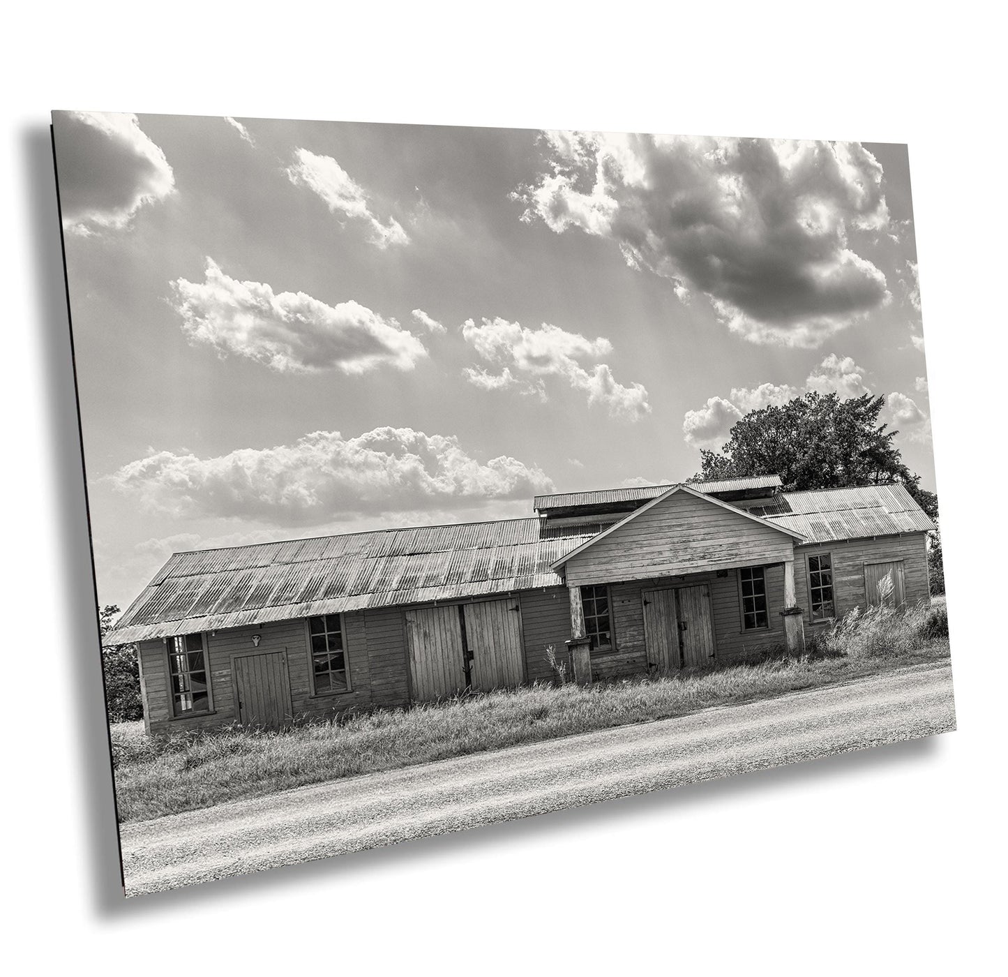 Barn Wall Art - Rustic Neutral Farmhouse Wall Art: Modern White Barn Landscape Print for Home, Canvas Decor, Rustic Chic Decor