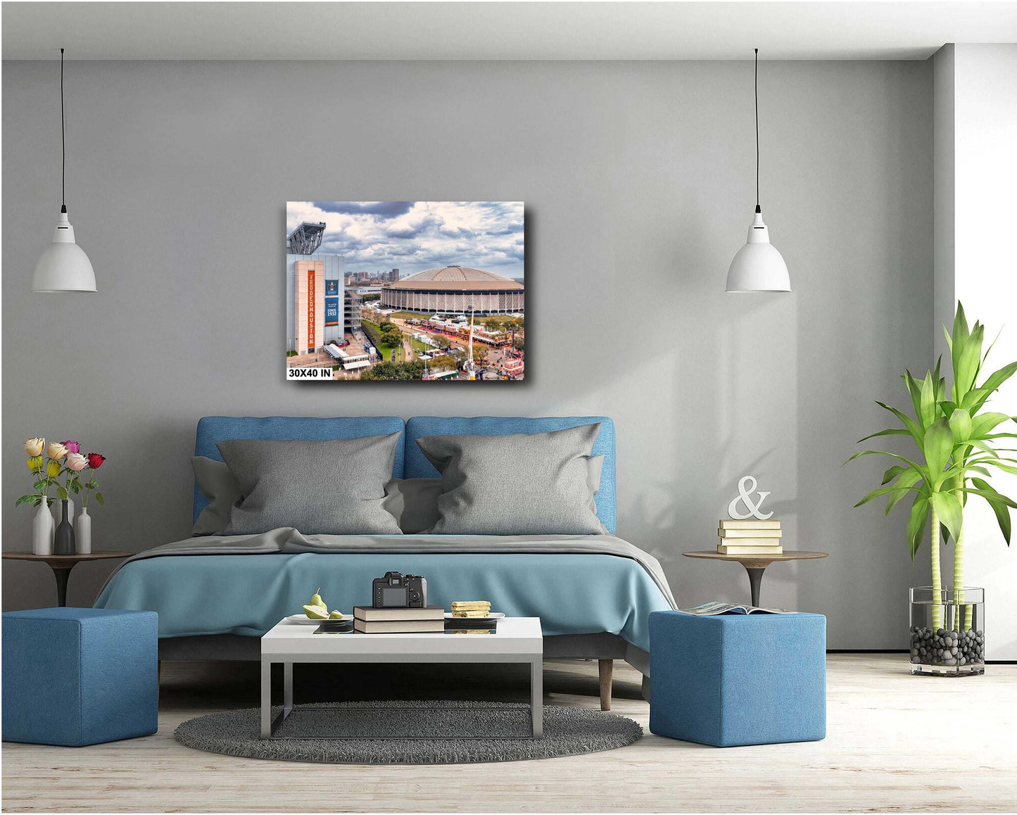 Houston Astrodome Sunset: Large Fine Art Photography Print - NRG Stadium & Rodeo Wall Decor, Carnival Art for Home